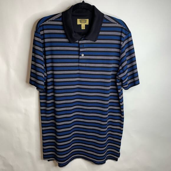 the Foundry Blue Black Polo Shirt Sz Large Tall - Picture 1 of 5